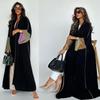 MQ139 Elegant European & American Dubai Abaya: Long Summer Dress with Spliced Big Sleeves