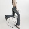 American retro micro-pull jeans women's new Spice Girl elastic small high-waisted flared pants