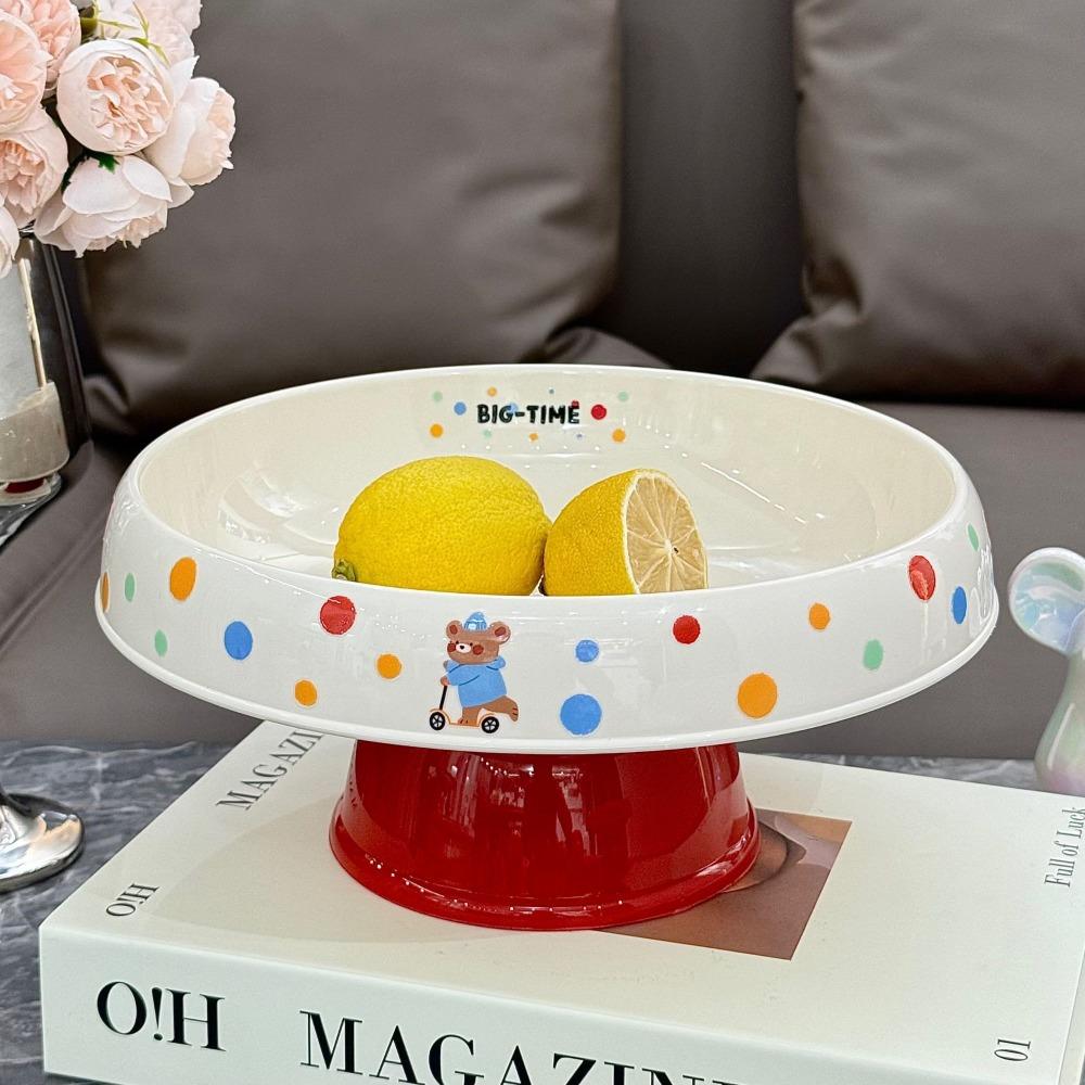 

Senior Sense Drain Fruit Basket New Chinese High Foot Cute Fruit Tray Home Living Room Light Luxury New Table Storage Decoration красный