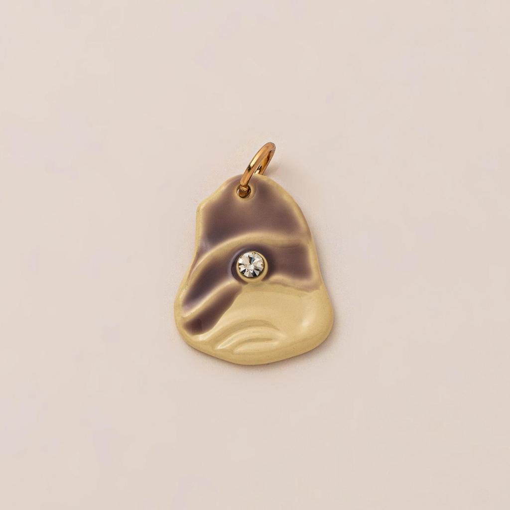 Colorful Natural Stone Zircon DIY Pendants with Gold Plating - European & American Fashion Jewelry