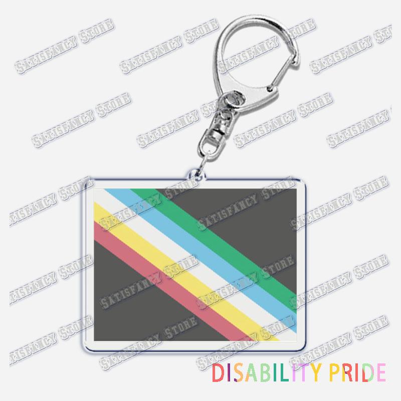 Disability Pride Key Chain Keychains Ring for Accessories Bag Pendant Keyring Jewelry Autism Festival Support
