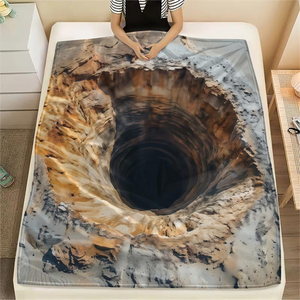 1PC 3D visual effects Print FlAannel Blanket, High quality Comfortable for All Seasons, Home Decor, Warmth and Comfort