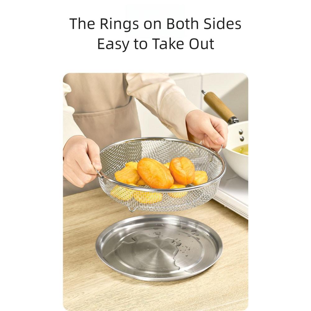 Reusable Chef Frying Strainer Double-ear Strainer Basket  Kitchen Cooking Utensils