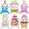 Fødselsdagskage Ballon med Fod Stående Folieballon Sød Kageballon Børn Dreng Pige Fødselsdagsfest Dekoration Forsyninger Baby Shower