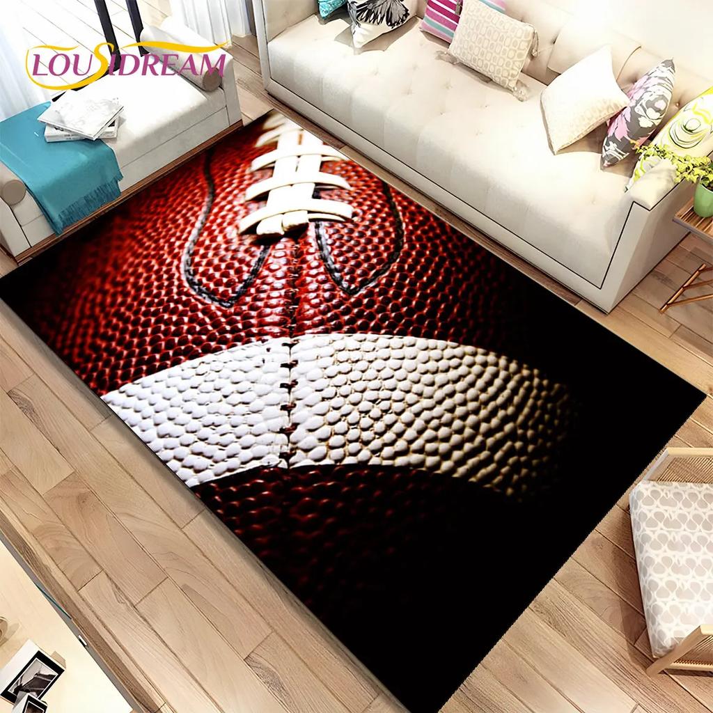 Rugby-Teppich mit amerikanischem Fußballfeld, Teppich für Wohnzimmer, Schlafzimmer, Sofa, Fußmatte, Dekoration, rutschfeste Bodenmatte für Kinder