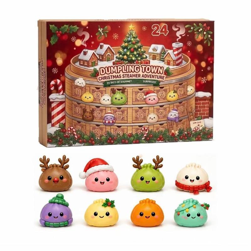 Christmas Dumpling Advent Calendar 24 Days Countdown Dumpling Squishy Stress Relief Fidget Festive Party Favor Gifts