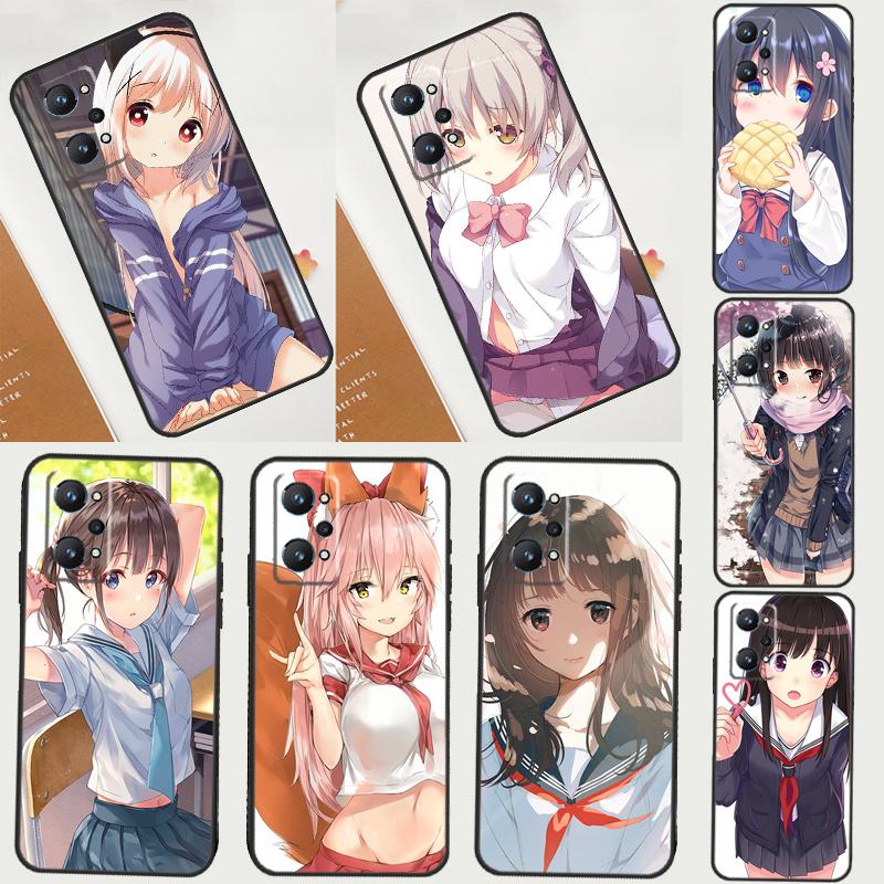 Anime girl cartoon japan cute Case For Realme 14 12 10 11 13 Pro Plus GT 6 6T 5 GT7 Pro C61 C55 C51 C21Y C25S C67 C75 C53