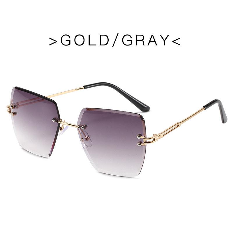 

Trendy Rimless Square Sunglasses Gradient Color Ladies Stylish Design Oversized Frame Sun Glasses for Women Shades EyewearUV400 серый