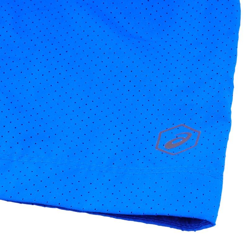 Asics Solid Color Mid Waist Elastic Three Quarter Sports Shorts Unisex Shorts Blue 142583-0819