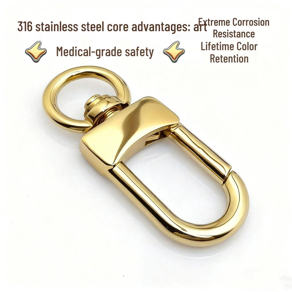 DIY Handmade 316 Stainless Steel Keychain & Handbag Hook Buckle