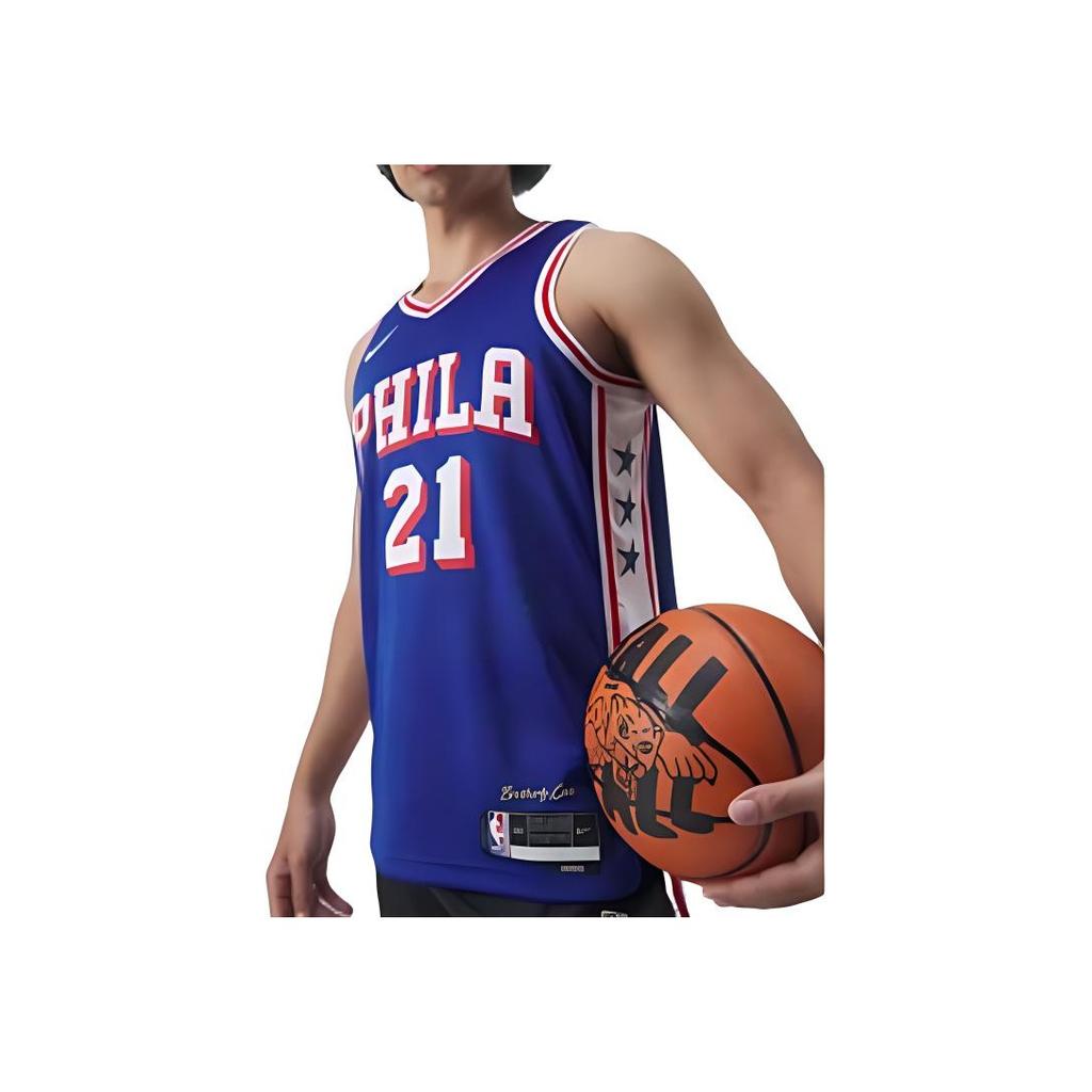 New Nike Basketball Jerseys 23/24 Season Philadelphia 76ers Joel Embiid Size 21 Men's Dark Blue DX8620-401