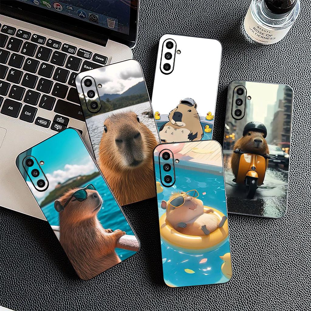 Lovely Capybara Silicone Cover for Samsung Galaxy A36 A55 A26 A05 A06 A14 A50 A51 A53 A54 A12 A13 A23 A35 Coque Phone Case