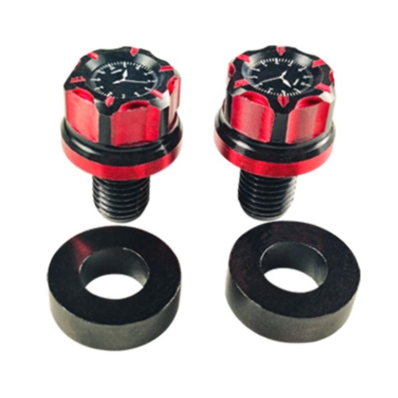 1 пара алюминиевых заглушек, винты заднего вида для мотоцикла, универсальные нержавеющие винты, декоративный аксессуар красный