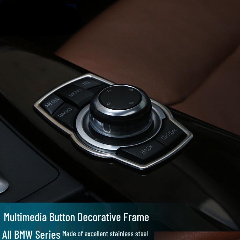 BMW Multimedia Knob Decorative Sticker for 1, 3, 5 Series, X3, X5, X6.