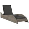 VidaXL Chaise Longue avec Coussins, Lit de Repos avec Dossier Réglable, Bain de Soleil, Meuble de Jardin Extérieur, Moderne, 368280