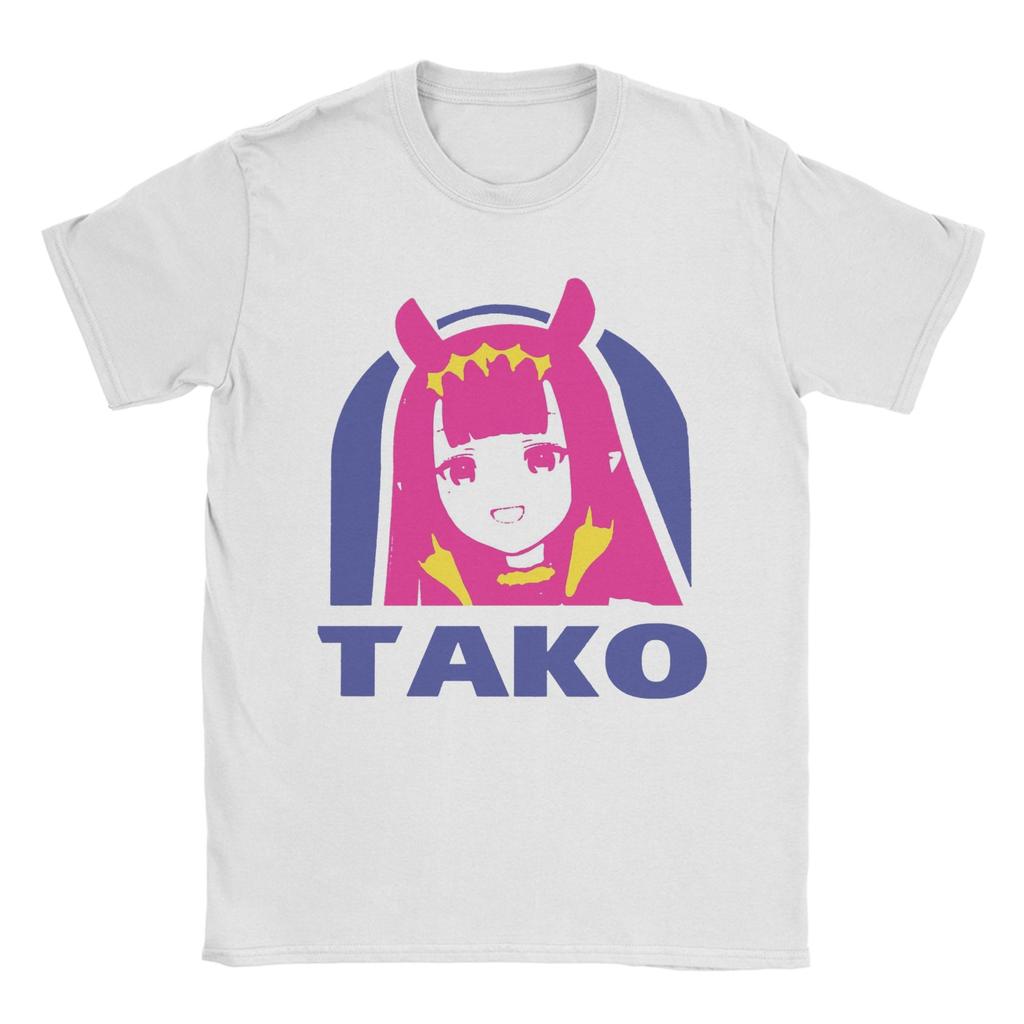 Hololive EN Ina TAKO BELL Trending T Shirts Cotton Tee Shirt for Unisex Y2K Fun Plus Size Short Sleeve Top Tees