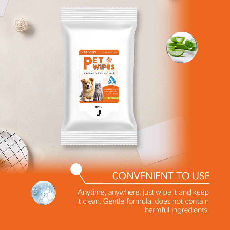Pet Grooming Wipes for Dogs and Cats Soft Tear Stain Remover and Ear Cleaning Pads for Puppy Kitten Skin Friendly Use