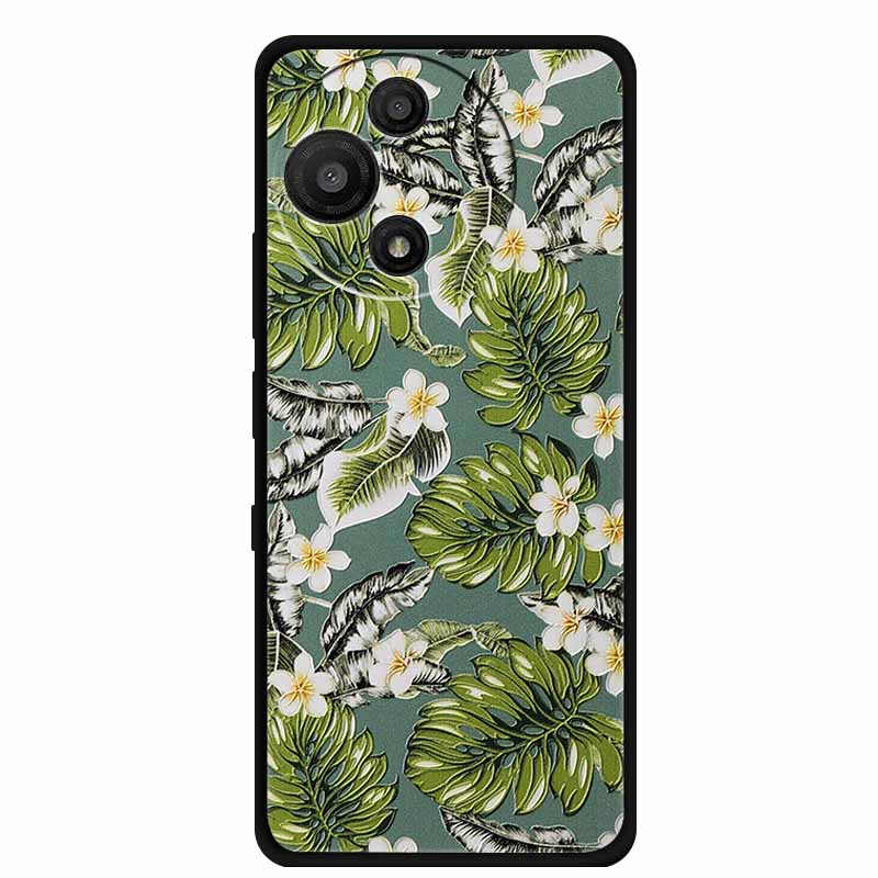 For TCL 60 SE Nxtpaper Case 3D Emboss Relief Flowers Black TPU Silicone Soft Back Cover Cases For TCL 60R Case 6.7" Fundas Bag