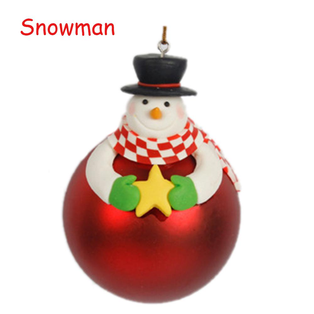 Red Snowman Bear Xmas Tree Ornament Christmas Decor Bauble Decorations Hanging Ball