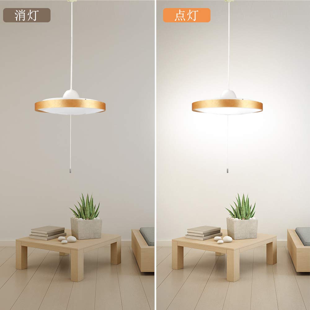 Depuley LED Pendant Light, Japanese Style, Suitable for 6-Tatami Rooms, 30W, 32cm Diameter, 72cm Cord Length, 180° Lighting Range, Luxurious Wooden