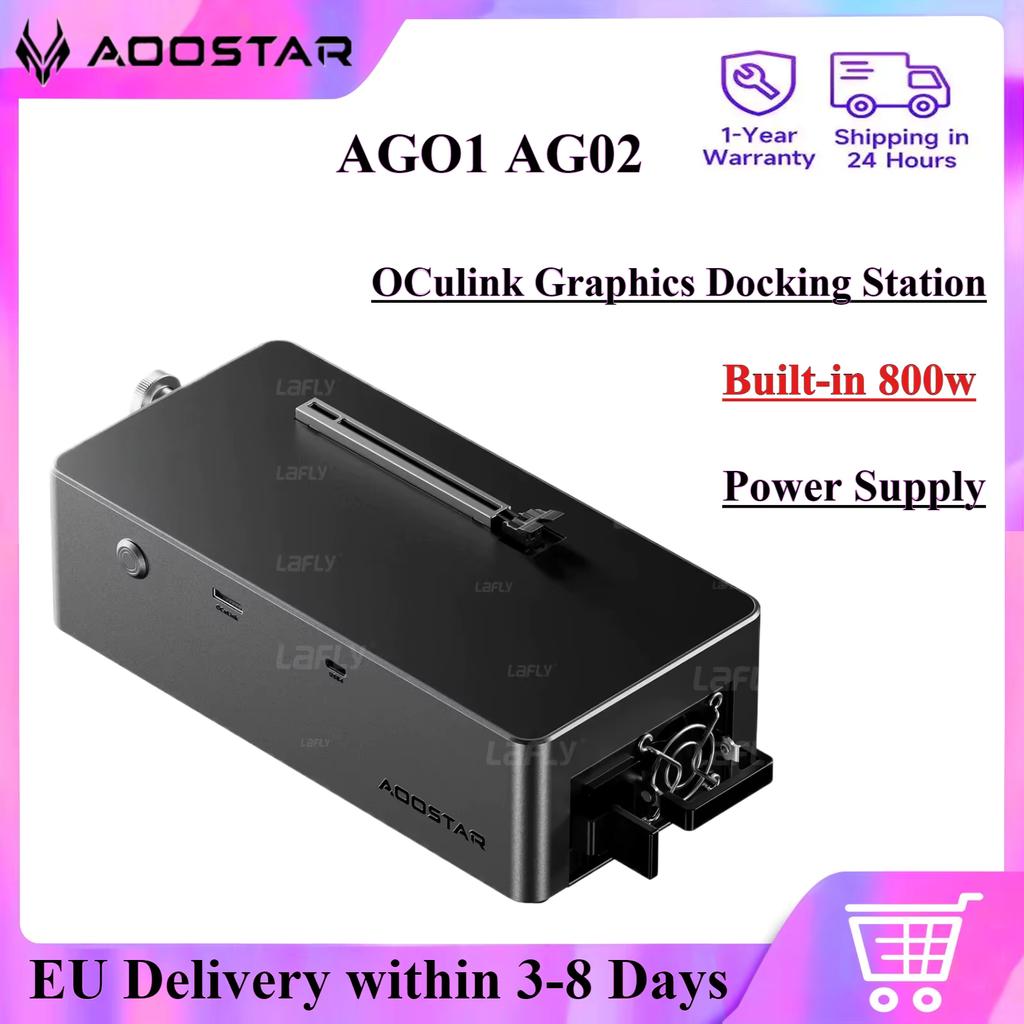 AOOSTAR AG02 OCulink/USB4 graphique 3*8pin intégré 800W alimentation jeu PCIex16 Extension espace ouvert nero