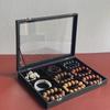 Luxury Buddhist Beads Jewelry Box with Lid: Dustproof Storage for Bracelets, Earrings, and Jade Accessories.
