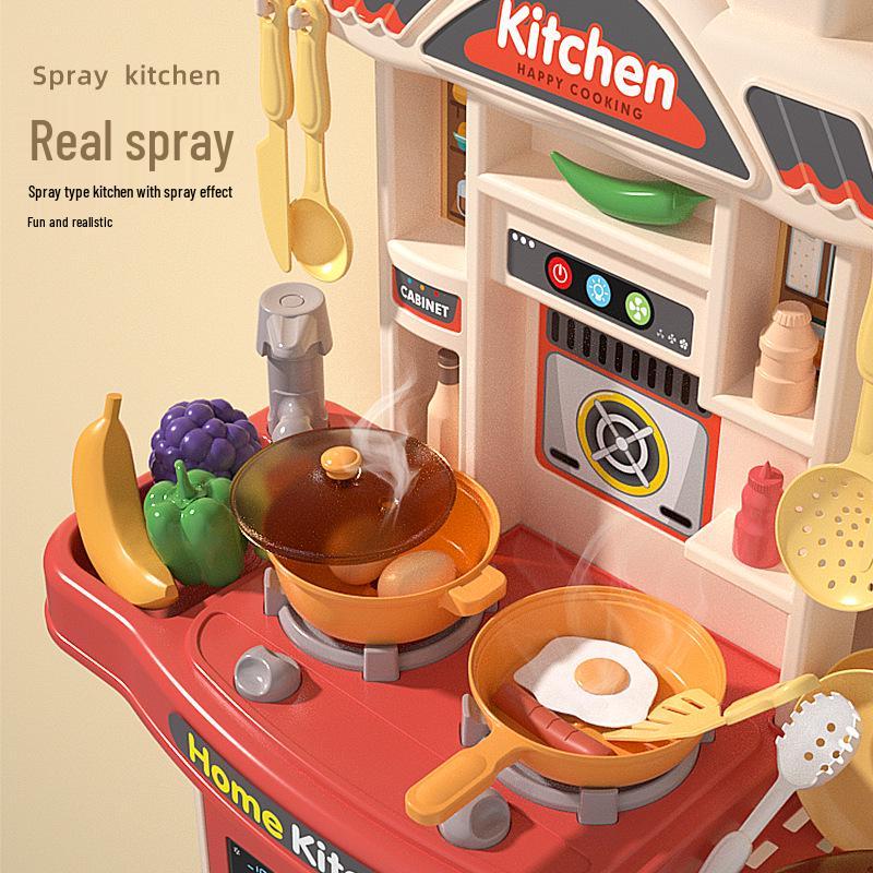 Cross-Border Kids' Pretend Play Kitchen Set: Cooking, Kitchenware, Dining Table Toys for Boys & Girls