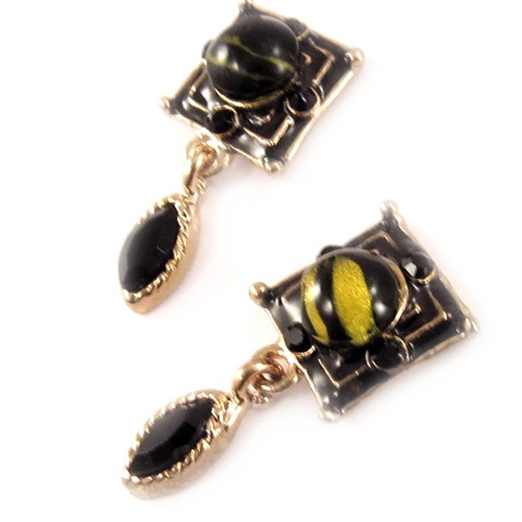 Les Trésors De Lily [D3633] - Boucles Créateur 'Nymphéade' Noir