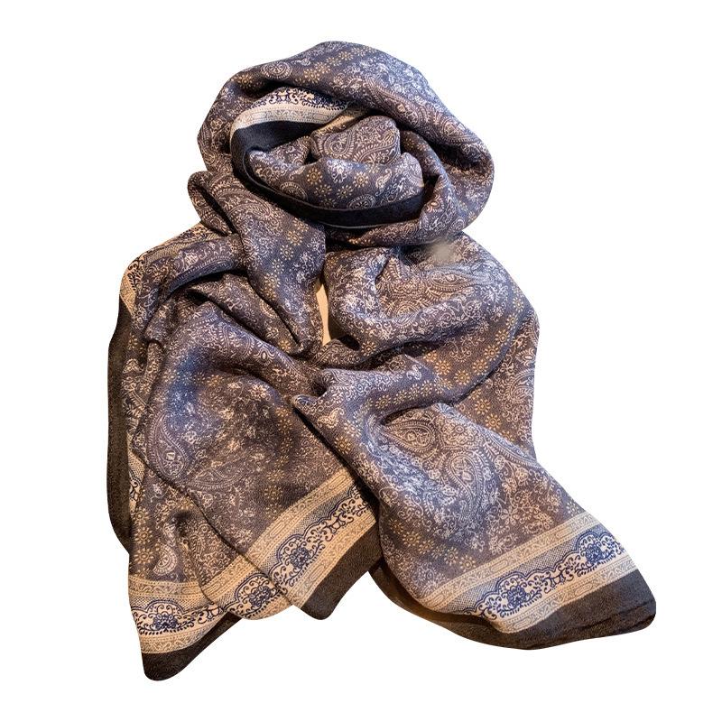 Spring and summer new shawl scarf temperament large square scarf fashion trend temperament women's silk scarf light luxury high-end scarf
