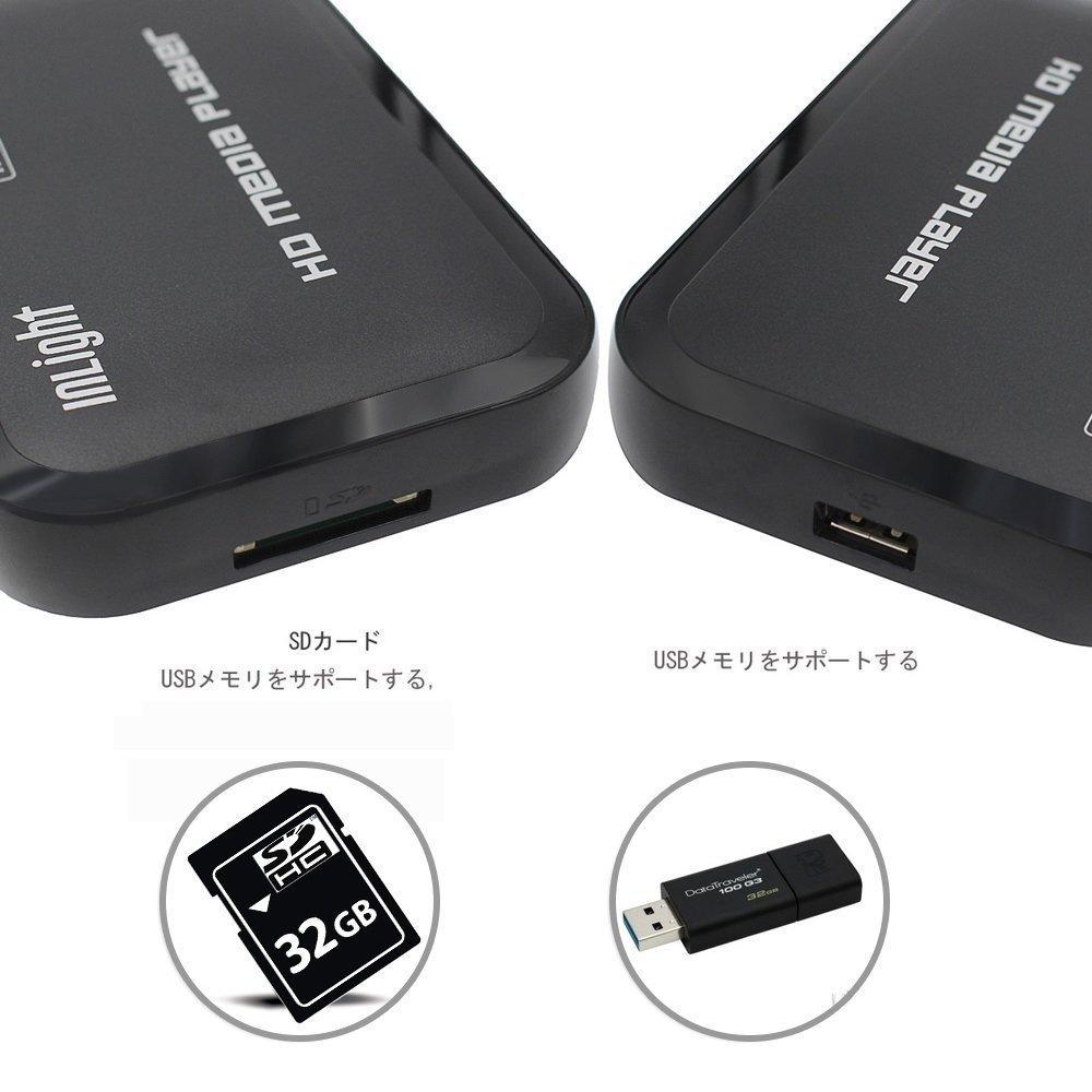 InLight Media Max Resolution SD Card and USB and Photo and Component TV Photo and Video Playback on Included HDMI Cable Player, 38402160p 30fps,