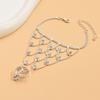 Sparkling Rhinestone Inlaid Finger Ring Bracelet Vintage Elegant Hand Chain  Jewelry Gifts