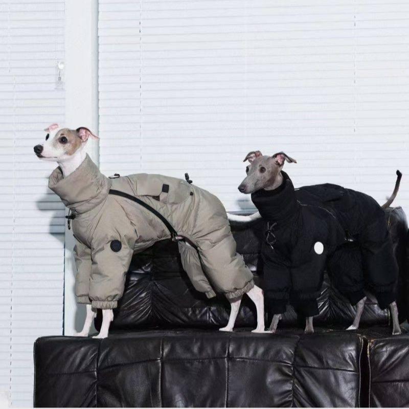 Medium Dog Warm Cotton Hoodie Sweater Winter Whippet Greyhound Style Pet Coat