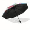 Hello Kitty, Rainbow Automatic Open/Close Umbrella Cute Umbrella with Cute Design, Portable 3 Fold Compact Umbrella for Men & Women, Hallowe