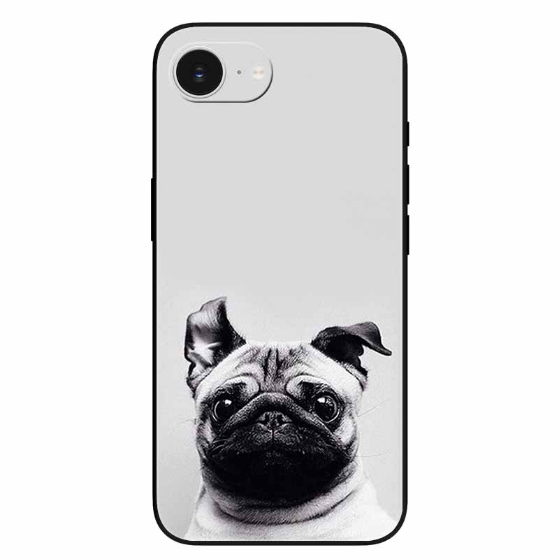 Schwarze Handyhülle Cover für Apple iPhone 16e Hüllen Gedruckte TPU Weiche Stoßfängerhülle für iPhone16e 16e 2025 Schutz Silikonhüllen