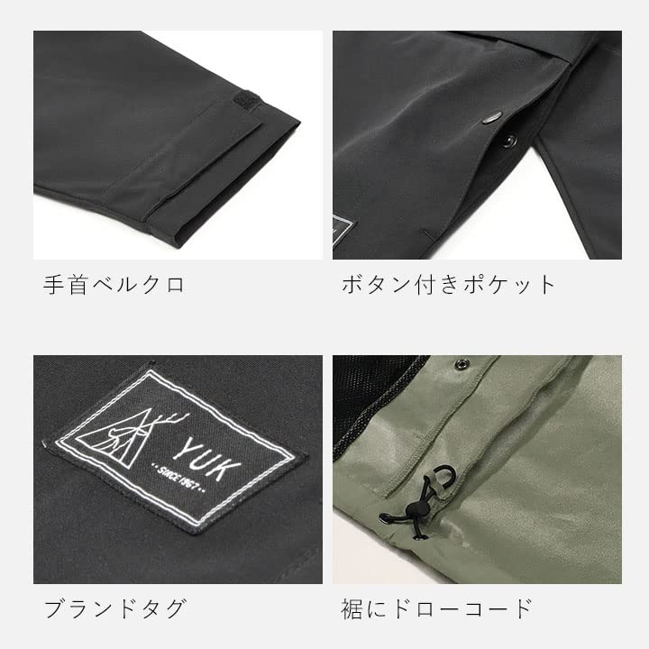 Anorak para adultos tamanho G Ultra-repelente à água (zíper meio) Preto,