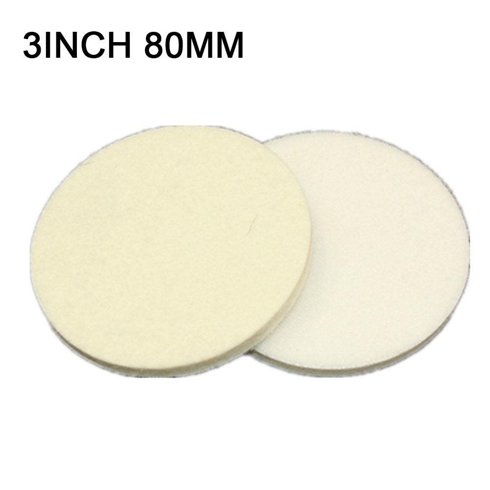 Professional Grade 80mm Wool Felt Buffing Pads Set of 2 for Refinishing