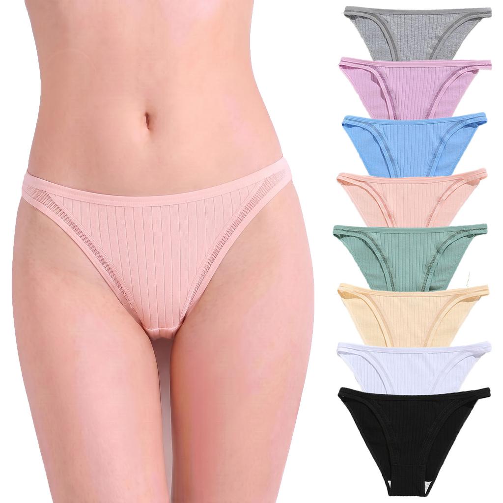 Ladies Spring and Summer New Lace Cotton Pull Needle Double File Belly Breathable Low Waisted Briefs