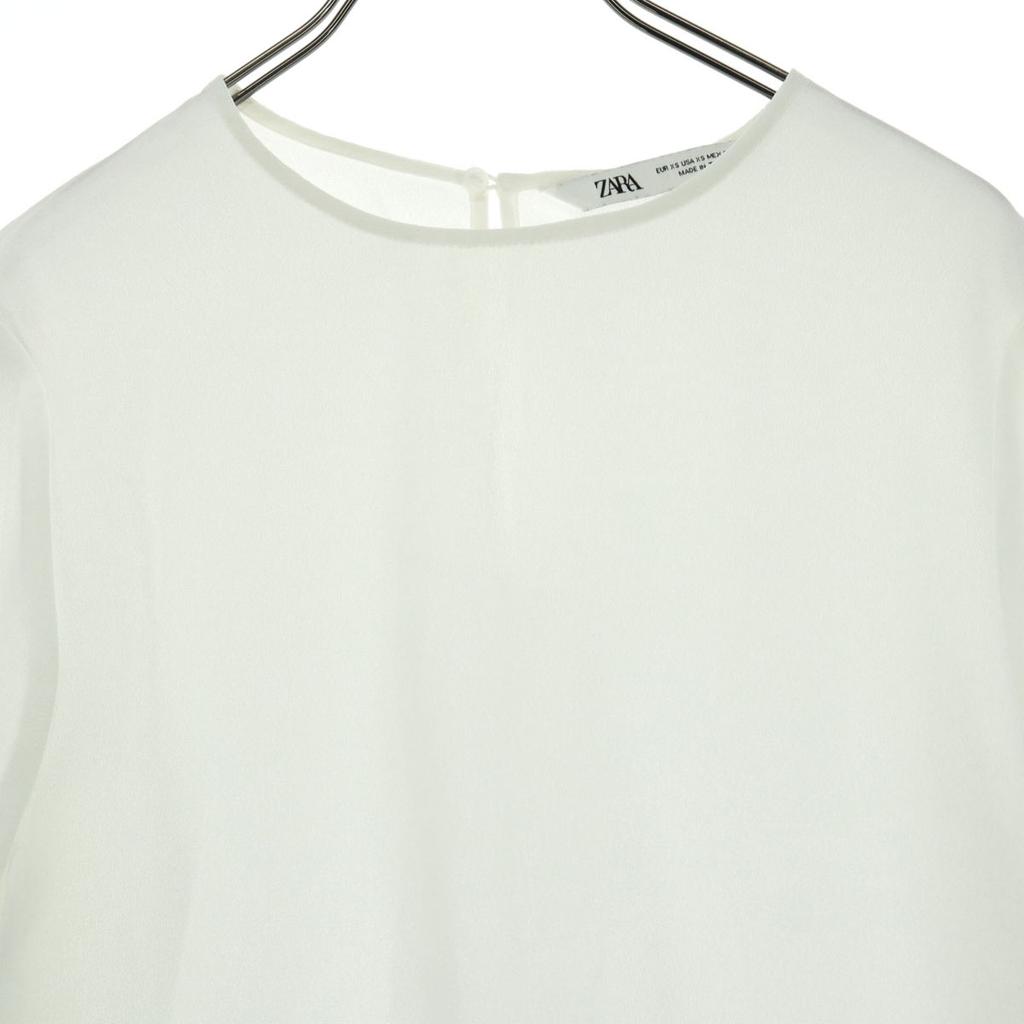 Beauty products ZARA Short sleeve blouse XS white Pleated hem Women Used