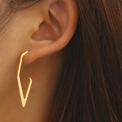 Stainless Steel Earrings Geometric Irregular Personality Design Korean Fashion Stud Earrings For Women Zircon Banquet Gifts New