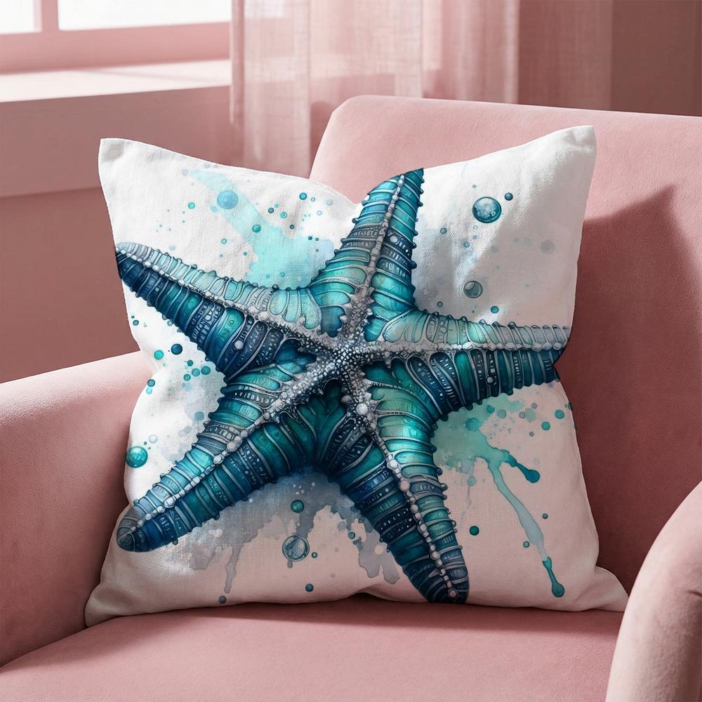 Sea Animal Turtle Coral Cushion Cover Multi-Scene Pillow Cover for Home & Car - Reversible, Soft & Durable for Daily Use