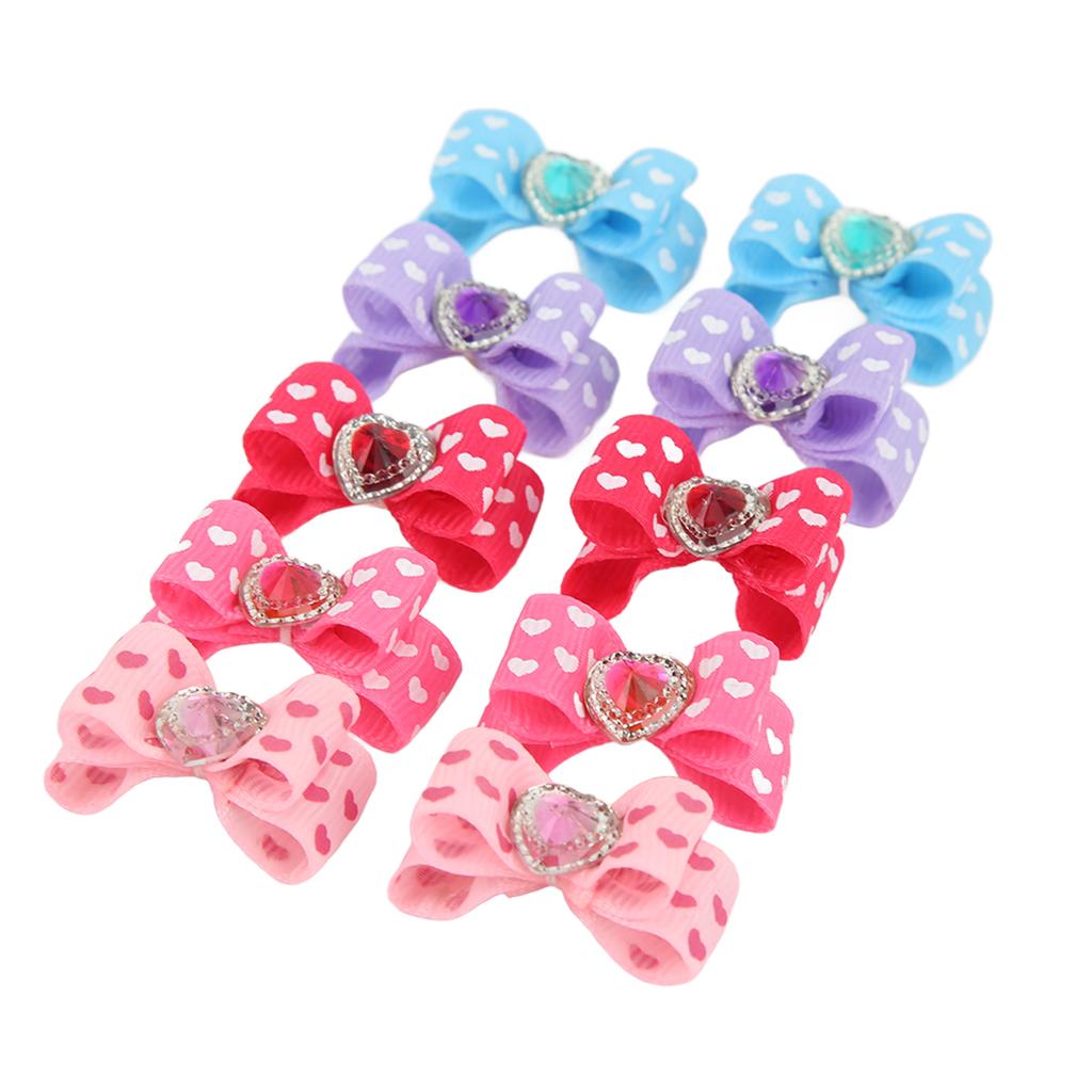 20Pcs Pet Bow Rubber Band Cute Charming Pet Bow Head Flower for Small Medium and Large Dogs