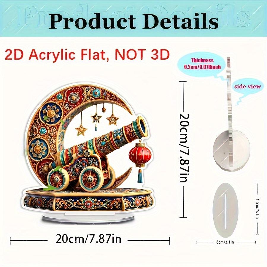 

Ramadan Moon Cannon Ornament Made of 2D Acrylic Is Suitable for Desk Decoration and Is An Ideal Gift for Family and Friends