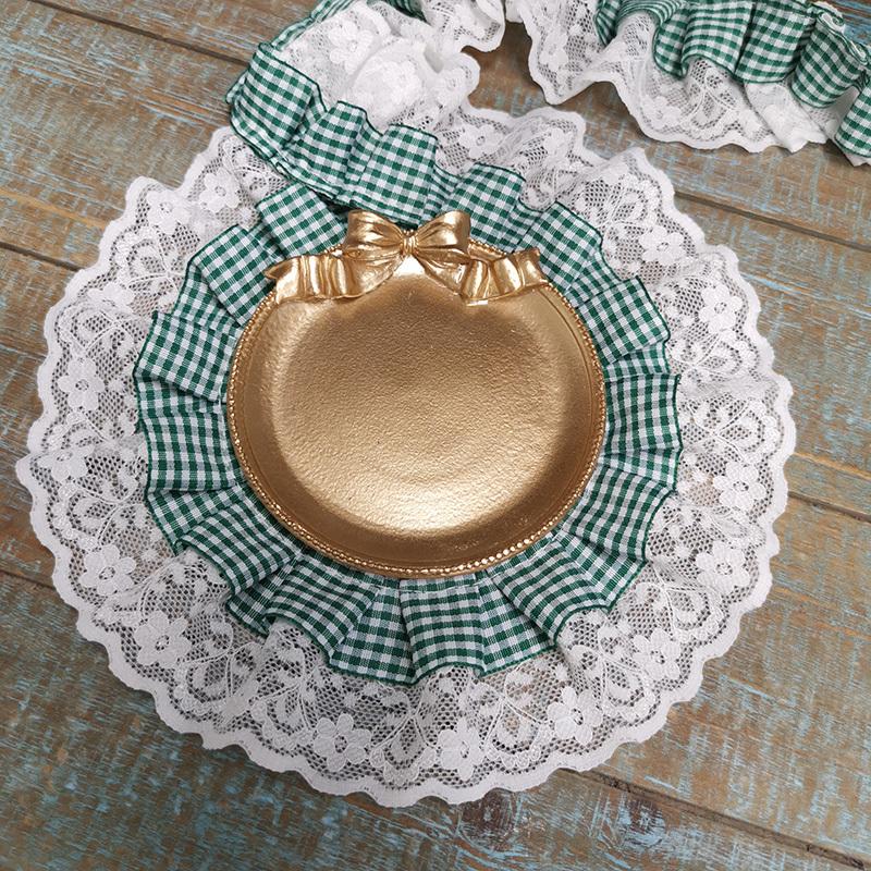 Lolita Style Double-layer Lattice Webbing Pleated Lace DIY Children's Clothing Doll Hat Dress Collar Skirt Hem Sewing Decoration