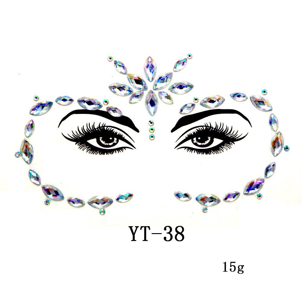 3D Sexy Face Tattoo Stickers Temporary Tattoos Glitter Fake Tattoo Rhinestones for Women Party Face Jewels Tattoo