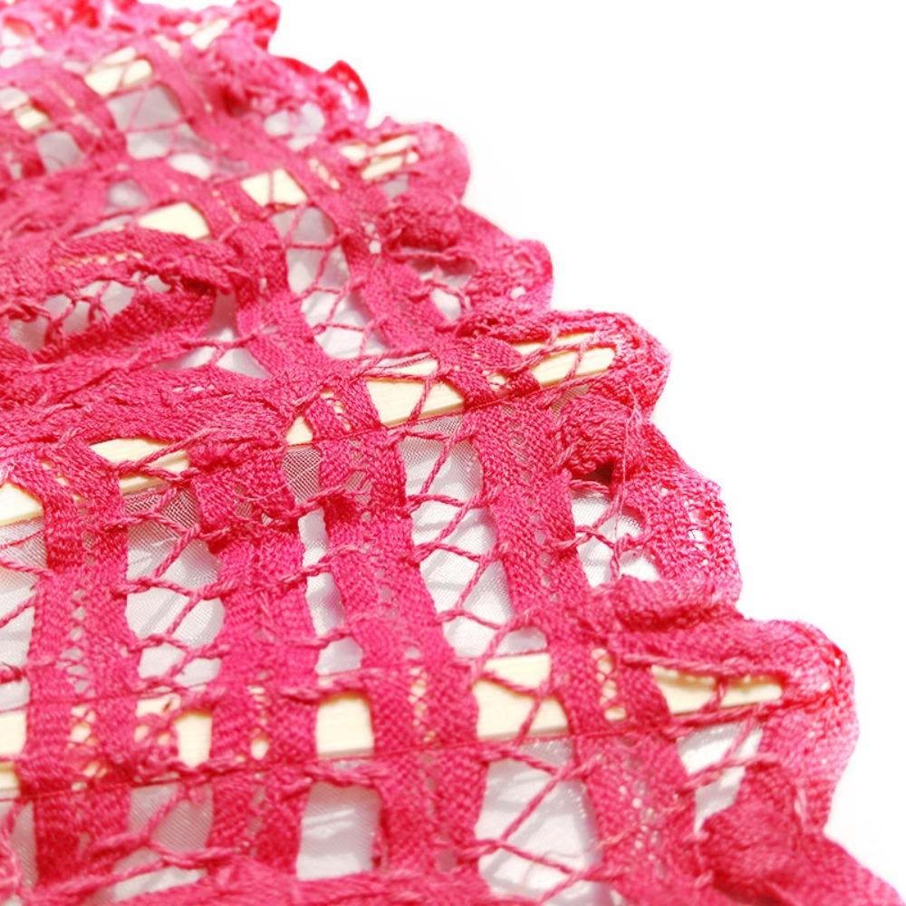 Hand Held Embroidered Folding Fan Bamboo Handle Dance Fan Vintage Lace Hand Fan  Ladies