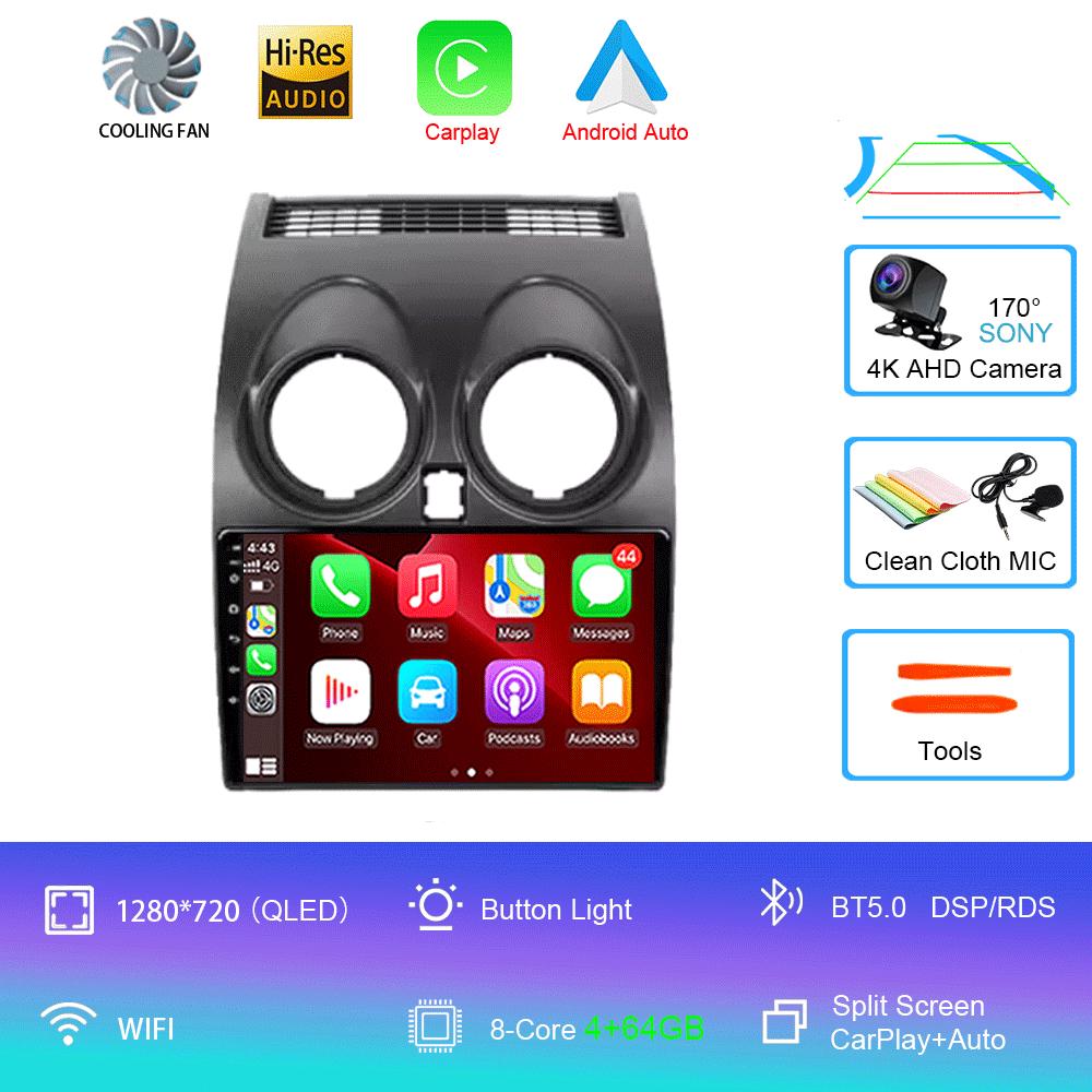 Android 14 Car Radio For Nissan Qashqai 1 J10 2005 - 2015 Multimedia Stereo Video Player Navigation GPS 4G WIFI 360 Camera 9''