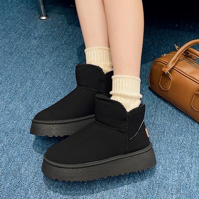Fashion 2024 Plush Thick-soled Snow Boots Women's Winter Warm Cotton Shoes Ankle-length Short Snow Boots