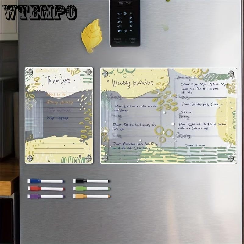 2pcs Acrylic magnetic calendar blackboard forest animals flowers plant pattern daily weekly monthly planner refrigerator magnet dry erase board