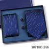 Tie Square Cufflinks 3-Piece Suit Retro Striped Hand Tie High-End Gift Box Set