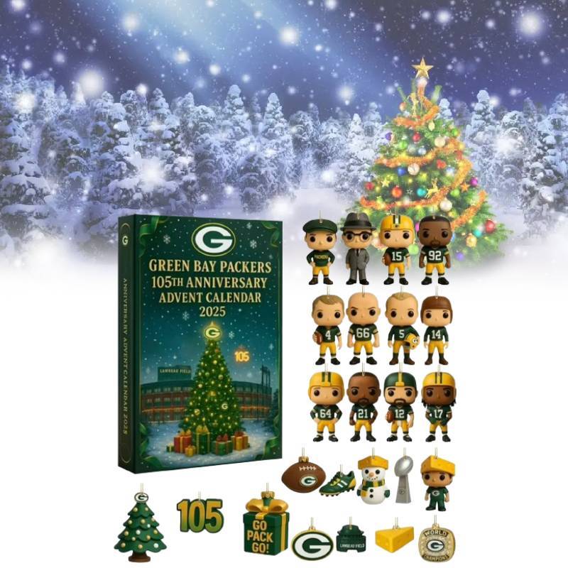 Kalendarz Adwentowy Rocznicowy Green Bay Packers Akrylowa Dekoracja Świąteczna Prezent Dla Fanów Sportu